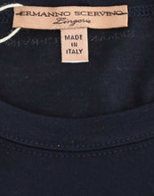 Lingerie Blue Crewneck Cotton Logo T-shirt Ermanno Scervino