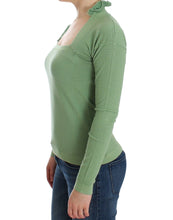 Green Wool Blend Striped Long Sleeve Sweater Ermanno Scervino