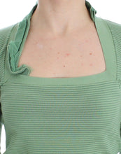 Green Wool Blend Striped Long Sleeve Sweater Ermanno Scervino