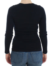 Blue Knitted Wool Stretch Sweater Top Ermanno Scervino