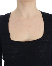 Blue Knitted Wool Stretch Sweater Top Ermanno Scervino