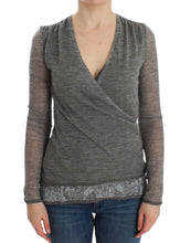 Gray Wool Blend Stretch Long Sleeve Sweater Ermanno Scervino