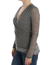 Gray Wool Blend Stretch Long Sleeve Sweater Ermanno Scervino
