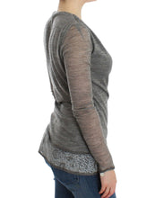 Gray Wool Blend Stretch Long Sleeve Sweater Ermanno Scervino