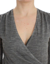 Gray Wool Blend Stretch Long Sleeve Sweater Ermanno Scervino