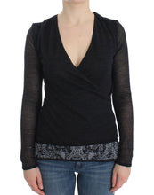 Black Wool Blend Stretch Long Sleeve Sweater Ermanno Scervino