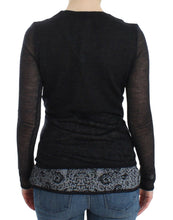 Black Wool Blend Stretch Long Sleeve Sweater Ermanno Scervino
