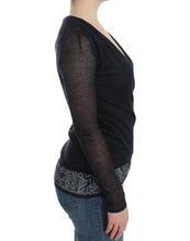 Black Wool Blend Stretch Long Sleeve Sweater Ermanno Scervino