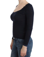 Lingerie Blue Top Blouse Jumper Lace Rayon Ermanno Scervino