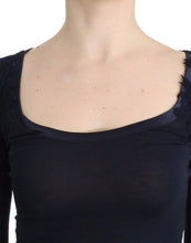 Lingerie Blue Top Blouse Jumper Lace Rayon Ermanno Scervino