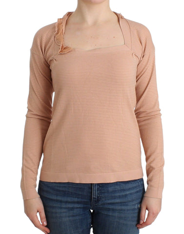 Orange Wool Blend Striped Long Sleeve Top Ermanno Scervino
