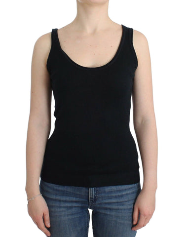 Black Knit Top Knitted Sweater 100% Cashmere Ermanno Scervino