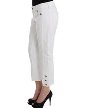White Cropped Jeans Denim Pants Branded Capri Ermanno Scervino