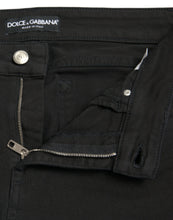 Dolce & Gabbana Black Cotton Mid Waist Skinny Denim Jeans