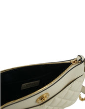 Versace Elegant White Lamb Leather Crossbody Pouch