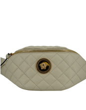 Versace Elegant White Lamb Leather Belt Bag