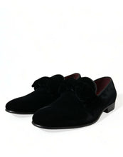 Dolce & Gabbana Black Velvet Loafers Formal Dress Shoes
