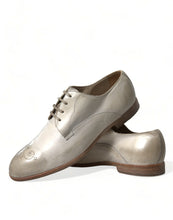 Dolce & Gabbana White Distressed Leather Derby Dress Shoes