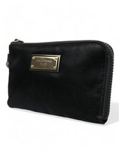 Black Nylon Logo Plaque Keyring Pouch Clutch Bag Dolce & Gabbana