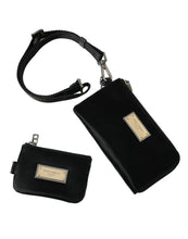 Black Nylon Logo Plaque Keyring Pouch Clutch Bag Dolce & Gabbana