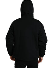 Dolce & Gabbana Black Cotton Hooded Logo Bomber Jacket