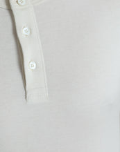 Dolce & Gabbana Off White Cotton Henley Pullover Sweater