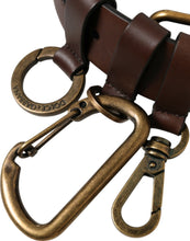Dolce & Gabbana Brown Calf Leather Gold Metal Buckle Belt