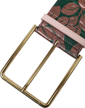 Dolce & Gabbana Multicolor Floral Jacquard Lurex Gold Buckle Belt
