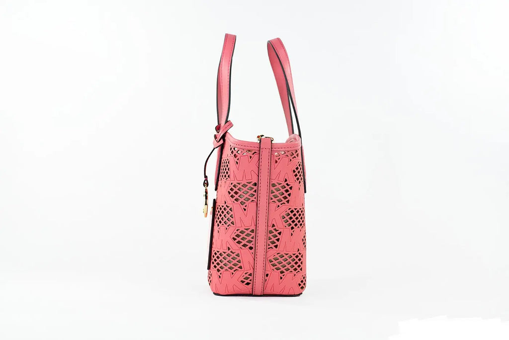 Kimber Small Tea Rose Leather 2-in-1 Zip Tote Messenger Bag Purse Michael Kors