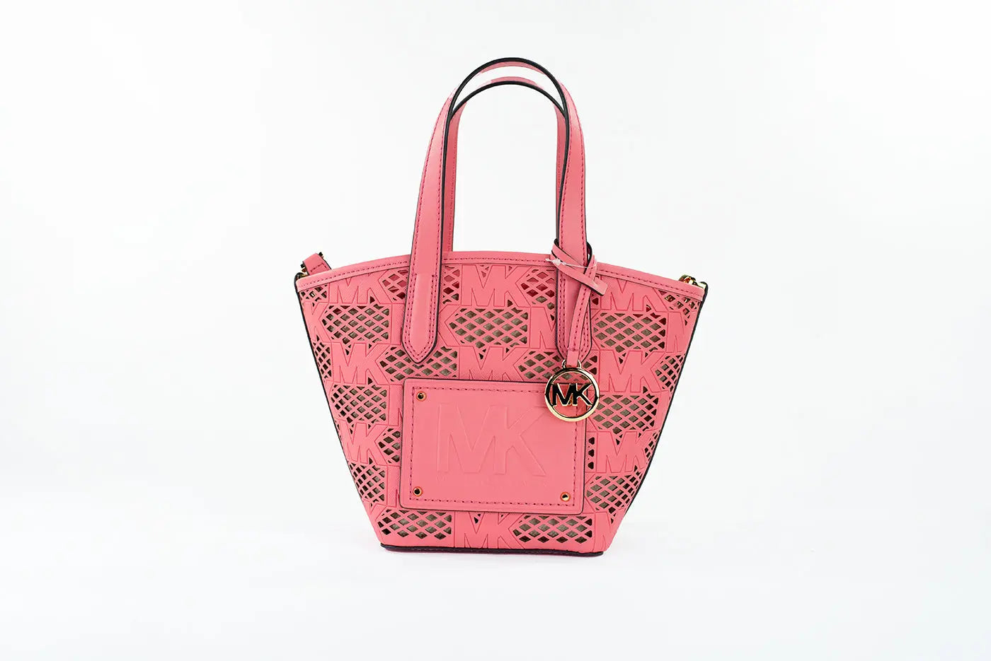 Kimber Small Tea Rose Leather 2-in-1 Zip Tote Messenger Bag Purse Michael Kors