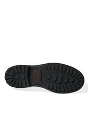 Dolce & Gabbana Black Leather Military Combat Boots Shoes