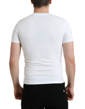 Dolce & Gabbana White Logo Print Cotton Crew Neck T-shirt