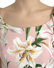 Dolce & Gabbana Pink Lily Viscose Sheath Stretch Mini Dress