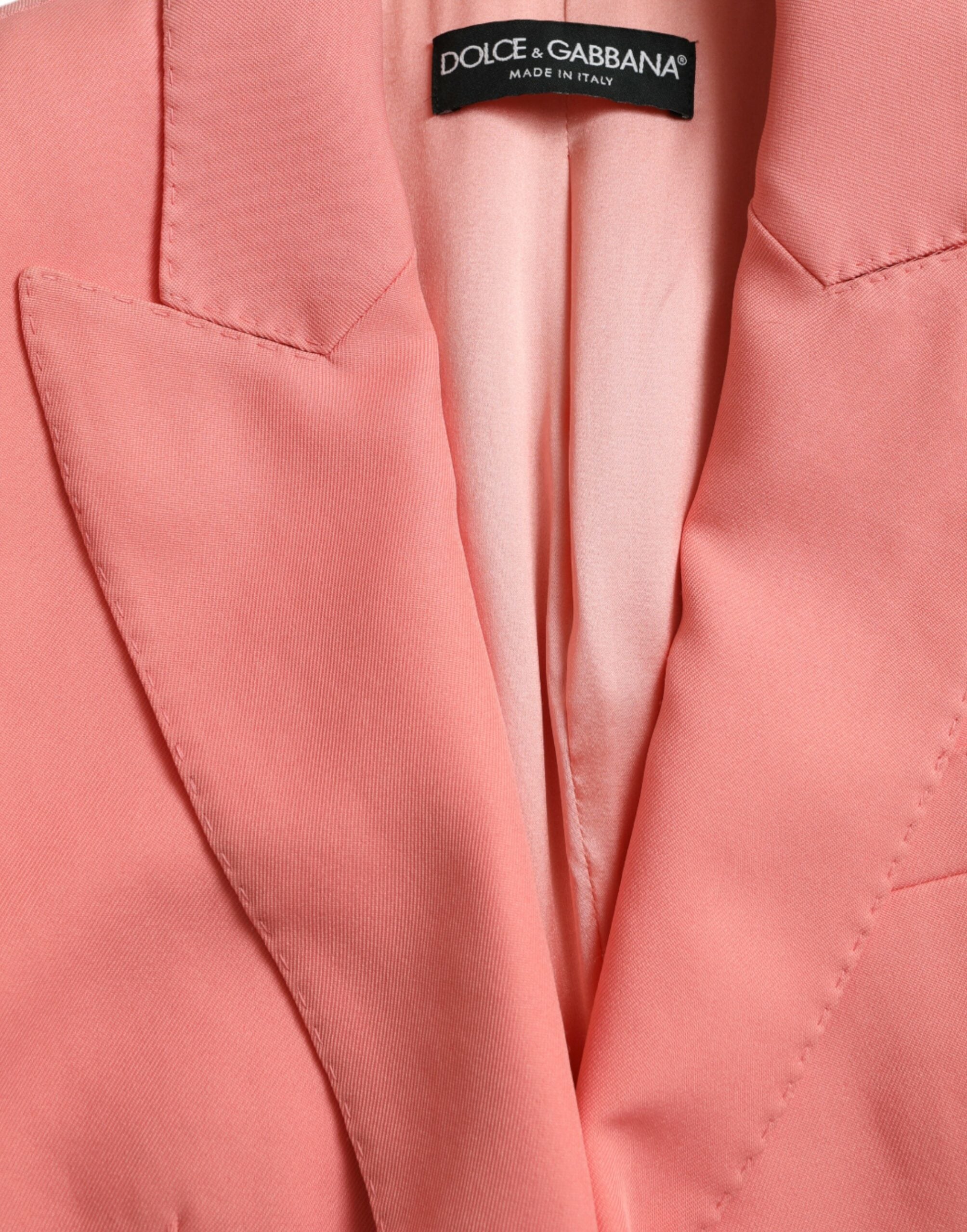 Dolce & Gabbana Pink Polyester Single Breasted Blazer Jacket