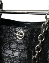 Balenciaga Black Exotic Skin Leather Maxi Bucket Tote Purse Bag