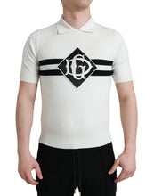 Dolce & Gabbana White DG Logo Collared Henley Shirt T-shirt