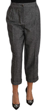 Gray Wool Pleated Cropped Trouser Pants Dolce & Gabbana