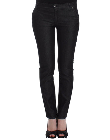 Black Slim Jeans Denim Pants Skinny Leg Stretch Ermanno Scervino