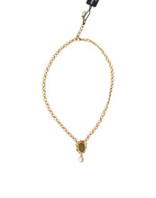 Dolce & Gabbana Gold Brass Chain Pearl Pendant Charm Necklace