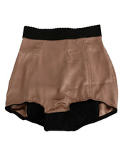 Beige Silk High Waist Mini Hot Pants Shorts Dolce & Gabbana