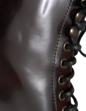 Dolce & Gabbana Black Leather Military Combat Boots Shoes