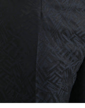 Dolce & Gabbana Blue Brocade Wool Skinny Men Dress Pants