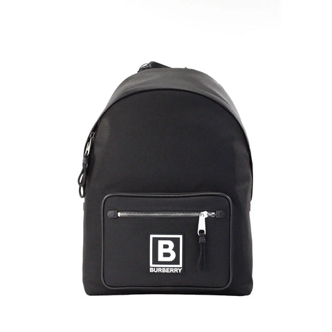 Abbeydale Branded Stamp Black Nylon Backpack Shoulder Bookbag Burberry