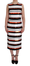 Multicolored Striped Sequined Stretch Dress Dolce & Gabbana