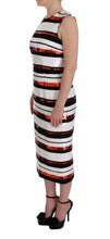 Multicolored Striped Sequined Stretch Dress Dolce & Gabbana