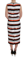 Multicolored Striped Sequined Stretch Dress Dolce & Gabbana
