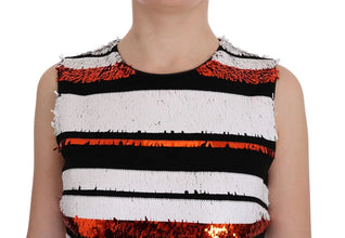 Multicolored Striped Sequined Stretch Dress Dolce & Gabbana