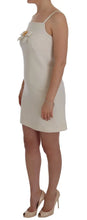 White Wool Stretch Brooch Shift Dress Dolce & Gabbana