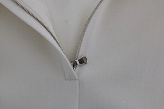 White Wool Stretch Brooch Shift Dress Dolce & Gabbana