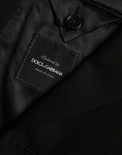Dolce & Gabbana Black Wool Peak Single Breasted Coat Blazer